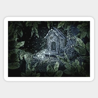 Faerie Cottage Painting Sticker